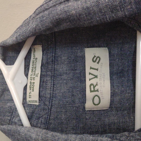 Orvis Men's Xlg Short Sleeve Blue‎ Button Down Shirt - Picture 2 of 4